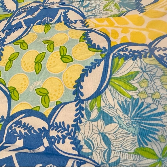 LILLY PULITZER 4 S Blue Yellow Floral Halter Macrame Detail Dress R $198 - Picture 9 of 11